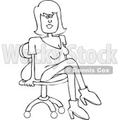 Clipart of a Black and White Woman Sitting in a Chair - Royalty Free Vector Illustration © djart #1240156