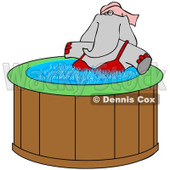 Clipart of a Female Elephant Soaking in a Hot Tub - Royalty Free Illustration © djart #1251012