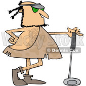 Clipart of a Caveman Golfer with a Club - Royalty Free Vector Illustration © djart #1253951
