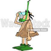 Clipart of a Caveman in a Snorkel Mask - Royalty Free Vector Illustration © djart #1254310