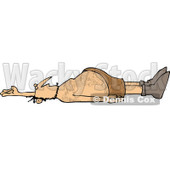 Clipart of a Dead Hairy Caveman on the Ground - Royalty Free Vector Illustration © djart #1260422