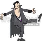 Clipart of a Halloween Dracula Vampire Dancing - Royalty Free Vector Illustration © djart #1267149