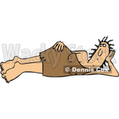 Clipart of a Cavewoman Laying on Her Side - Royalty Free Vector Illustration © djart #1271621