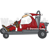 Clipart of Santa Driving a Christmas Go Kart - Royalty Free Vector Illustration © djart #1273849