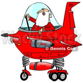 Clipart of Santa Claus Piloting a Christmas Starship - Royalty Free Illustration © djart #1278093