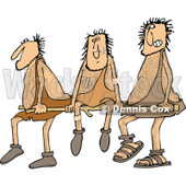 Clipart of Hairy Cavemen Carrying an Injured Friend on a Stretcher - Royalty Free Vector Illustration © djart #1278097