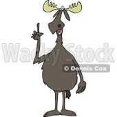 Clipart of a Knowledgeable Moose Making a Point - Royalty Free Vector Illustration © djart #1288106