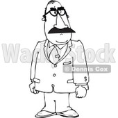 Clipart of a Black and White Man Wearing a Groucho Mask and Suit - Royalty Free Vector Illustration © djart #1289027