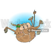 Clipart of a Brown Cow Free Falling While Skydiving, over Blue - Royalty Free Illustration © djart #1289082