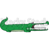 Clipart of a Green Angry Alligator - Royalty Free Vector Illustration © djart #1289684