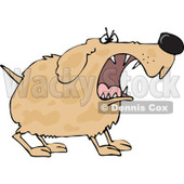 Clipart of a Tough Brown Spotted Dog Barking - Royalty Free Vector Illustration © djart #1289689