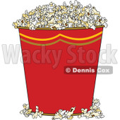 Clipart of a Red Bucket of Popcorn - Royalty Free Vector Illustration © djart #1290751