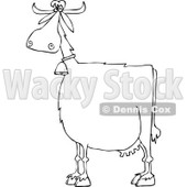 Clipart of a Black and White Cow Wearing a Bell - Royalty Free Vector Illustration © djart #1290769