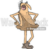 Clipart of a Hairy Caveman Complaining and Standing with Hands on His Hips - Royalty Free Vector Illustration © djart #1290836