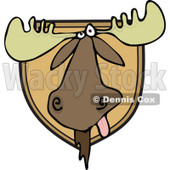 Clipart of a Trophy Hunting Mounted Moose Head - Royalty Free Vector Illustration © djart #1292388