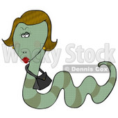 Sexy Female Snake With a Purse Around Her Body Clipart Illustration © djart #12930