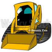 Dark Yellow Bobcat Skid Steer Loader With Blue Window Tint Clipart Graphic Illustration © djart #12959