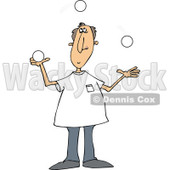 Clipart of a Caucasian Man Juggling White Balls - Royalty Free Vector Illustration © djart #1297788