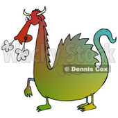 Clipart of a Snorting Angry Gradient Colorful Dragon - Royalty Free Illustration © djart #1297793