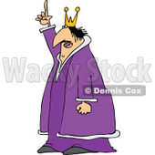 Clipart of a Chubby Scraggly King in a Purple Robe, Holding up a Finger and Talking - Royalty Free Vector Illustration © djart #1297794
