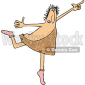 Clipart of a Chubby Caveman Ballerino Dancing - Royalty Free Vector Illustration © djart #1299477