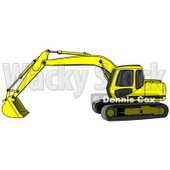 Bright Yellow Trackhoe Excavator Clipart Illustration © djart #13024