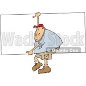 Clipart of a Cartoon Chubby White Man Carrying a Big Board - Royalty Free Vector Illustration © djart #1303073