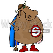 Super Cow With a Blue Cape and Udders Clipart Illustration © djart #13033
