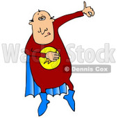 Super Hero Man in a Red Uniform and Blue Cape Clipart Illustration © djart #13034
