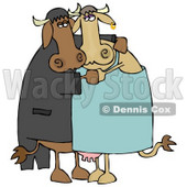 Cute Loving Cow Couple Dancing Together Clipart Illustration © djart #13039