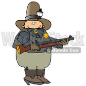 Cowboy Sherrif Holding a Rifle Clipart Illustration © djart #13044