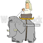Man Riding in a Basket on an Elephant Clipart Illustration © djart #13045