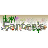 Clipart of Cartoon People Passing Gass over Happy Farters Day Text - Royalty Free Illustration © djart #1316362