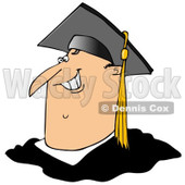 Clipart of a Cartoon Happy Chubby White Male Graduate Smiling, from the Shoulders up - Royalty Free Illustration © djart #1321108