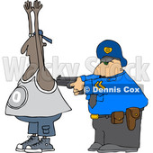 Clipart of a Cartoon Police Officer Arresting a Man - Royalty Free Vector Illustration © djart #1353051