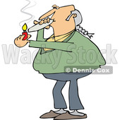 Clipart of a Cartoon Chubby White Male Hippie Man Smoking a Joint - Royalty Free Vector Illustration © djart #1363744