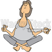 Cartoon Clipart of a Relaxed Chubby White Woman Meditating - Royalty Free Vector Illustration © djart #1373907