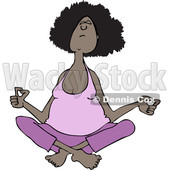 Clipart of a Relaxed Chubby Black Woman Meditating - Royalty Free Vector Illustration © djart #1374730