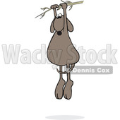 Clipart of a Cartoon Brown Dog Hanging from a Branch - Royalty Free Vector Illustration © djart #1391244
