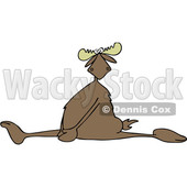 Clipart of a Cartoon Moose Doing the Splits, with a Painful Expression - Royalty Free Vector Illustration © djart #1400838