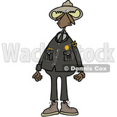 Clipart of a Cartoon Moose Ranger in Uniform, Standing Upright - Royalty Free Vector Illustration © djart #1401017