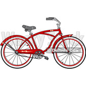 Clipart of a Cartoon Red Bicycle - Royalty Free Vector Illustration © djart #1407563