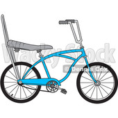 Clipart of a Cartoon Blue Stingray Bicycle - Royalty Free Vector Illustration © djart #1407984