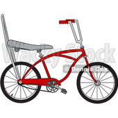 Clipart of a Cartoon Red Stingray Bicycle - Royalty Free Vector Illustration © djart #1407988