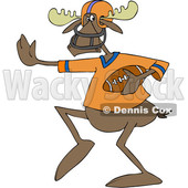 Cartoon Clipart of a Moose Football Player - Royalty Free Vector Illustration © djart #1409754