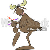 Clipart of a Cartoon Moose Grabbing His Hurt Leg - Royalty Free Vector Illustration © djart #1440600
