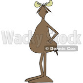 Clipart of a Cartoon Moose Standing with His Hands in His Pockets - Royalty Free Vector Illustration © djart #1441013
