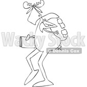 Clipart of a Black and White School Moose Walking Upright - Royalty Free Vector Illustration © djart #1468182