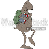 Clipart of a Dog School Student Walking Upright - Royalty Free Vector Illustration © djart #1468346