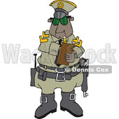 Clipart of a Cartoon Black Male Police Officer Issuing a Ticket - Royalty Free Vector Illustration © djart #1514038